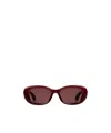 Gucci Oval Sunglasses In Red