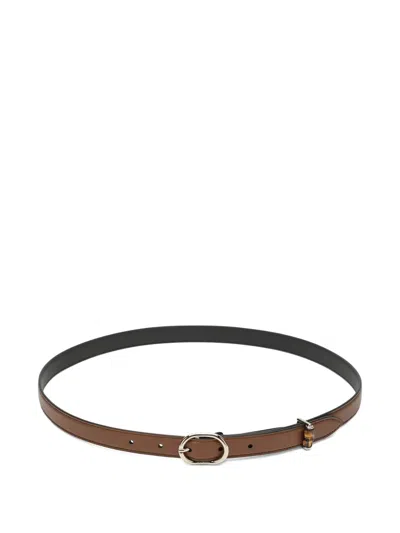 Gucci Adjustable Reversible Belt Smooth Finish Design In Brown