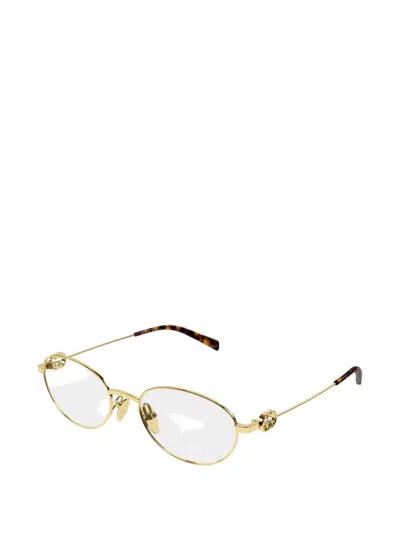 Gucci Oval-frame Glasses In Gold
