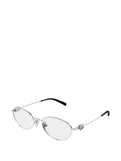 Gucci Oval-frame Glasses In Silver