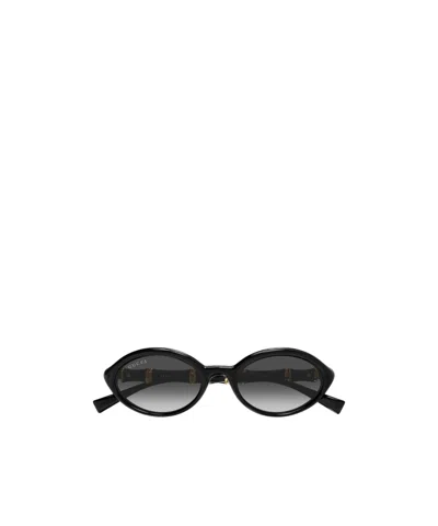 Gucci Oval-frame Sunglasses In Black