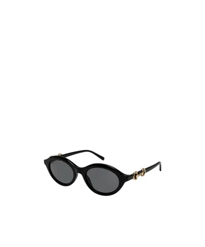 Gucci Oval-frame Sunglasses In Black