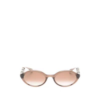 Gucci Oval-frame Sunglasses In Brown