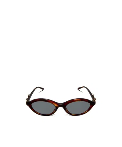 Gucci Oval-frame Sunglasses In Brown