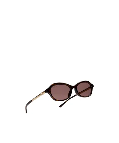 Gucci Oval-frame Sunglasses In Gold