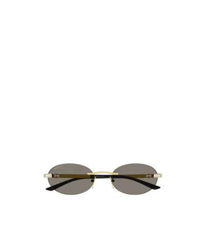 Gucci Oval-frame Sunglasses In Brown