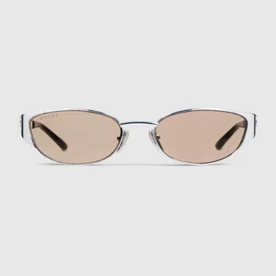 Gucci Oval-frame Sunglasses In Neutral