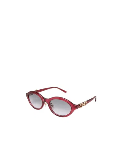 Gucci Oval-frame Sunglasses In Red