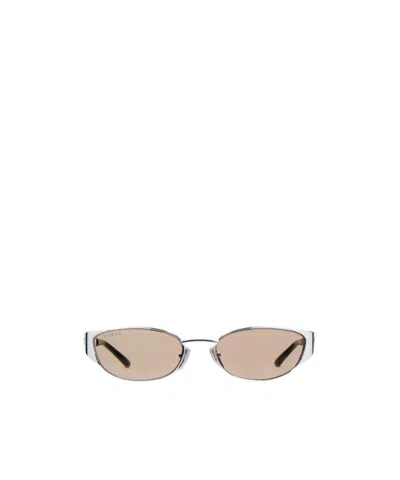 Gucci Oval-frame Sunglasses In Silver