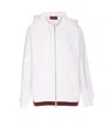 Gucci White Sweatshirt With Logo Imprinted On The Front And Web Detail On The Edge In Cotton Man In White
