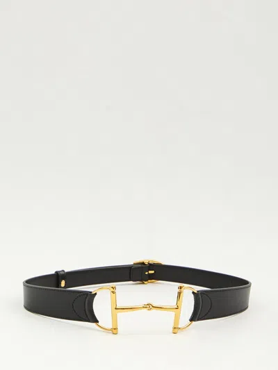 Gucci Belt In Leather With Clamp In Black
