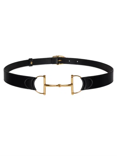 Gucci Oversize Clamp Calfskin Belt In Black
