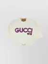 GUCCI OVERSIZE COTTON T-SHIRT CROPPED RIBBED COLLAR