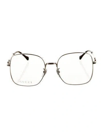 Pre-owned Gucci Oversize Eyeglasses In Silver