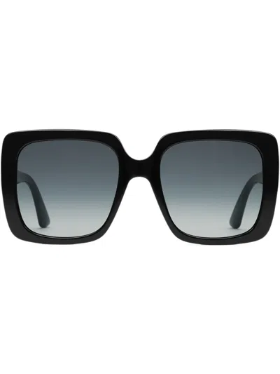GUCCI GUCCI EYEWEAR 方框太阳眼镜 - 黑色