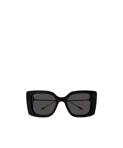 Gucci Gg Mixed-media Butterfly Sunglasses In Black