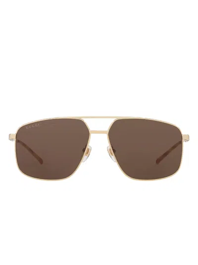 Gucci Oversize-frame Sunglasses In Gold