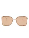 Gucci Oversize-frame Sunglasses In Gold