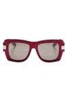 Gucci Oversize-frame Sunglasses In Red