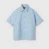Gucci Mens Gg Monogram Relaxed Cotton Shirt Baby Blue In Blue