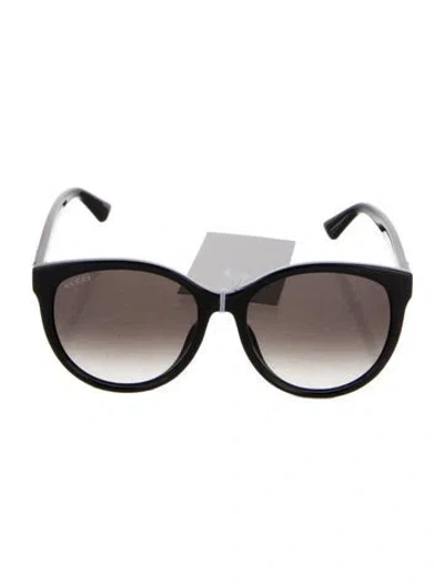 Pre-owned Gucci Oversize Gradient Sunglasses In Black