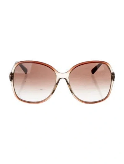 Pre-owned Gucci Oversize Gradient Sunglasses In Brown