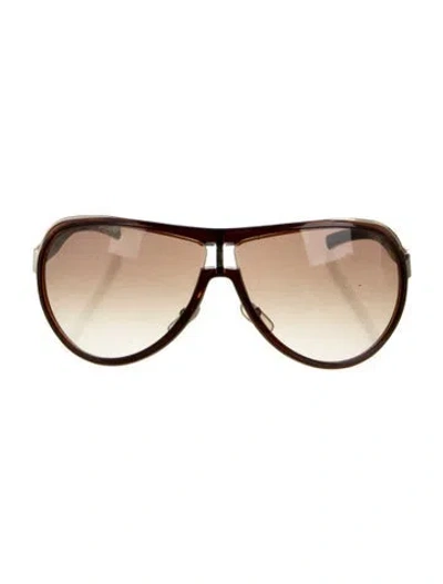 Pre-owned Gucci Oversize Gradient Sunglasses In Brown