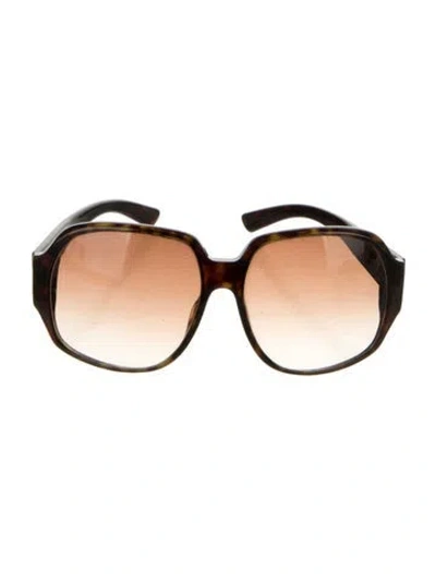 Pre-owned Gucci Oversize Gradient Sunglasses In Brown