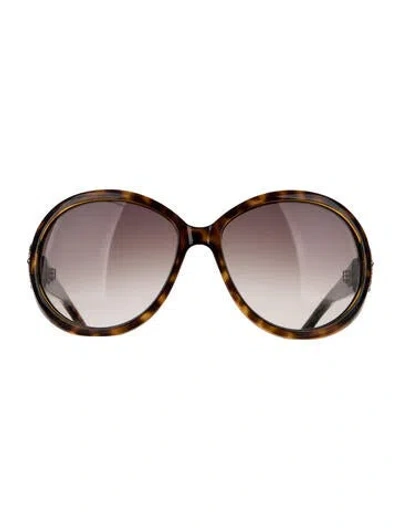 Pre-owned Gucci Oversize Gradient Sunglasses In Brown