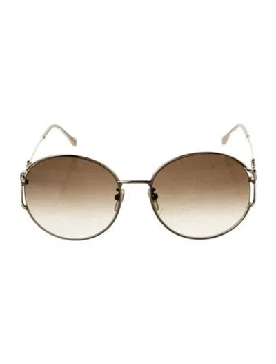 Pre-owned Gucci Oversize Gradient Sunglasses In Gold