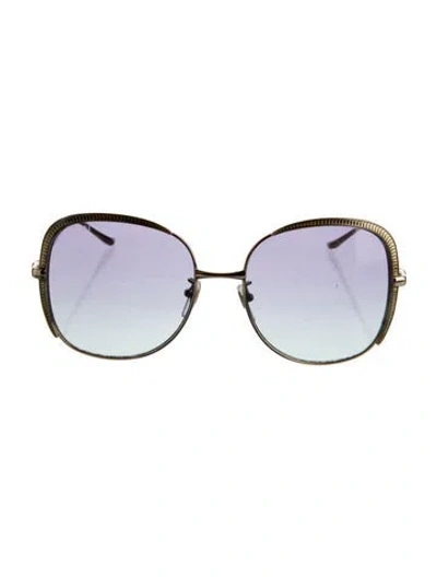 Pre-owned Gucci Oversize Gradient Sunglasses In Gold