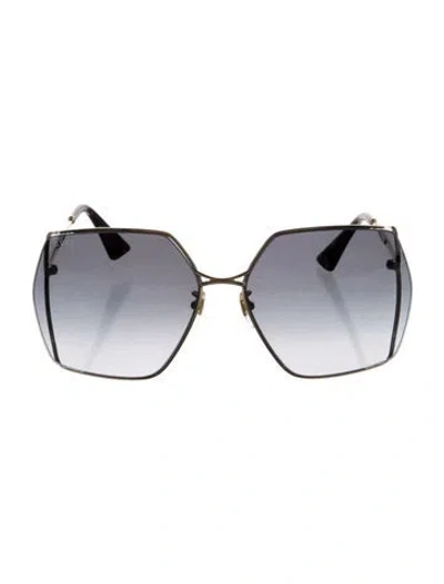 Pre-owned Gucci Oversize Gradient Sunglasses In Gold