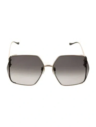 Pre-owned Gucci Oversize Gradient Sunglasses In Gold