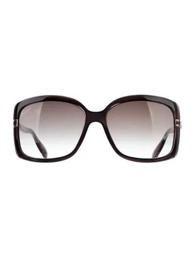 Pre-owned Gucci Oversize Gradient Sunglasses In Purple