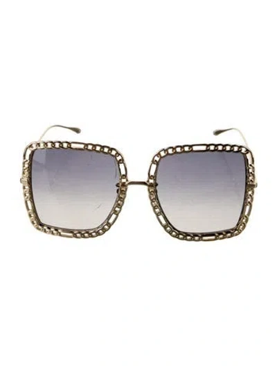 Pre-owned Gucci Oversize Gradient Sunglasses W/ Tags In Gold
