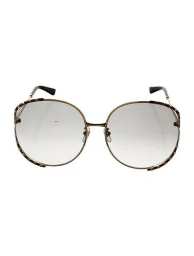Pre-owned Gucci Oversize Gradient Sunglasses W/ Tags In Gold