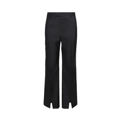 Pre-owned Gucci Oversize Low Waist Petite Fit Wool Pant 'medium Grey' | Women's Size 38 In Gray