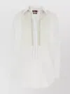 Gucci Oversize Shirt With Collared Neck And Textured Panel In White