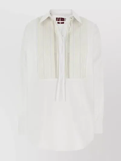 Gucci Oversize Shirt With Collared Neck And Textured Panel In White