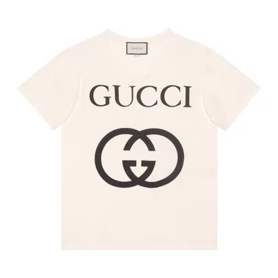 Pre-owned Gucci Oversize T-shirt With Interlocking G 'off White' | Men's Size L