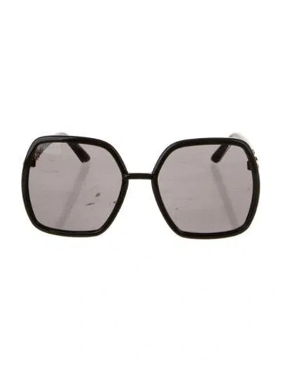 Pre-owned Gucci Oversize Tinted Sunglasses In Black