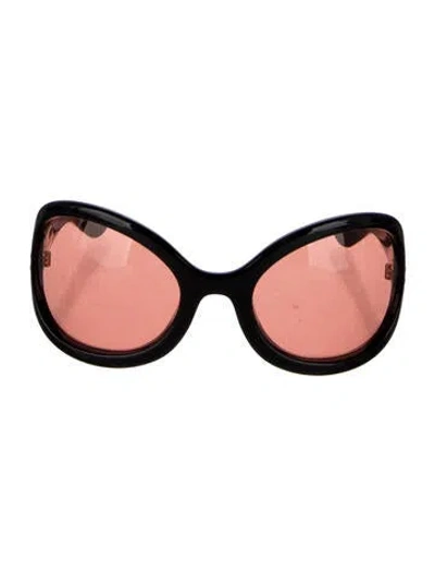 Pre-owned Gucci Oversize Tinted Sunglasses In Black