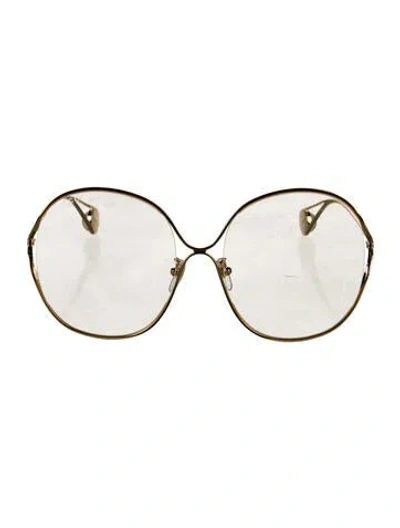 Pre-owned Gucci Oversize Tinted Sunglasses In Gold