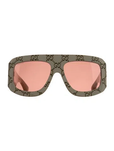 Pre-owned Gucci Oversize Tinted Sunglasses In Neutrals