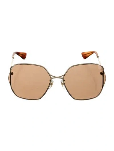 Pre-owned Gucci Oversize Tinted Sunglasses W/ Tags In Brown