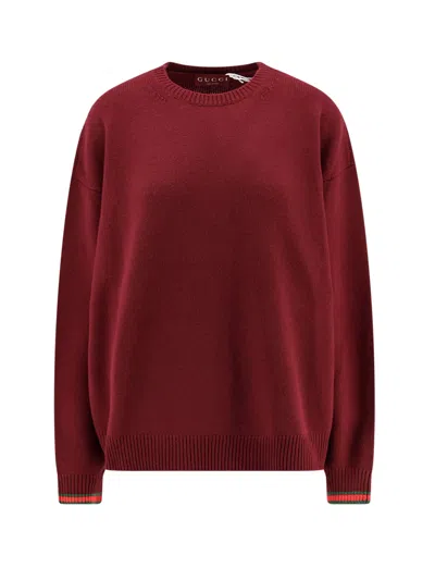 Gucci Oversize Wool And Cashmere Sweater In Red