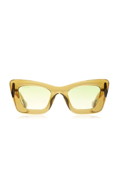 Gucci Oversized Cat-eye Bio-nylon Sunglasses In Green