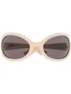 Gucci Oversized-frame Logo-arm Sunglasses In Nude