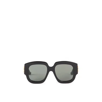 Gucci Oversized Frame Sunglasses With High-shine Finish In Black