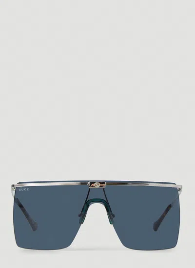 Gucci Oversized Rectangle Frame Sunglasses In Blue